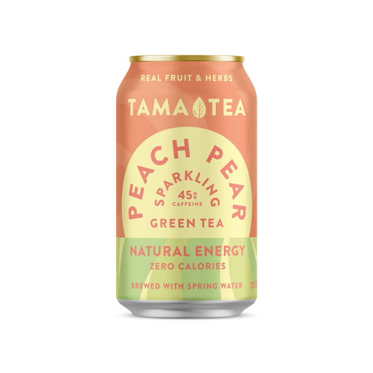 Sparkling Green Tea - Tama Tea Peach Pear 12 oz - LOCAL